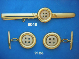 juego gemelos alfiler corbata oro plata
